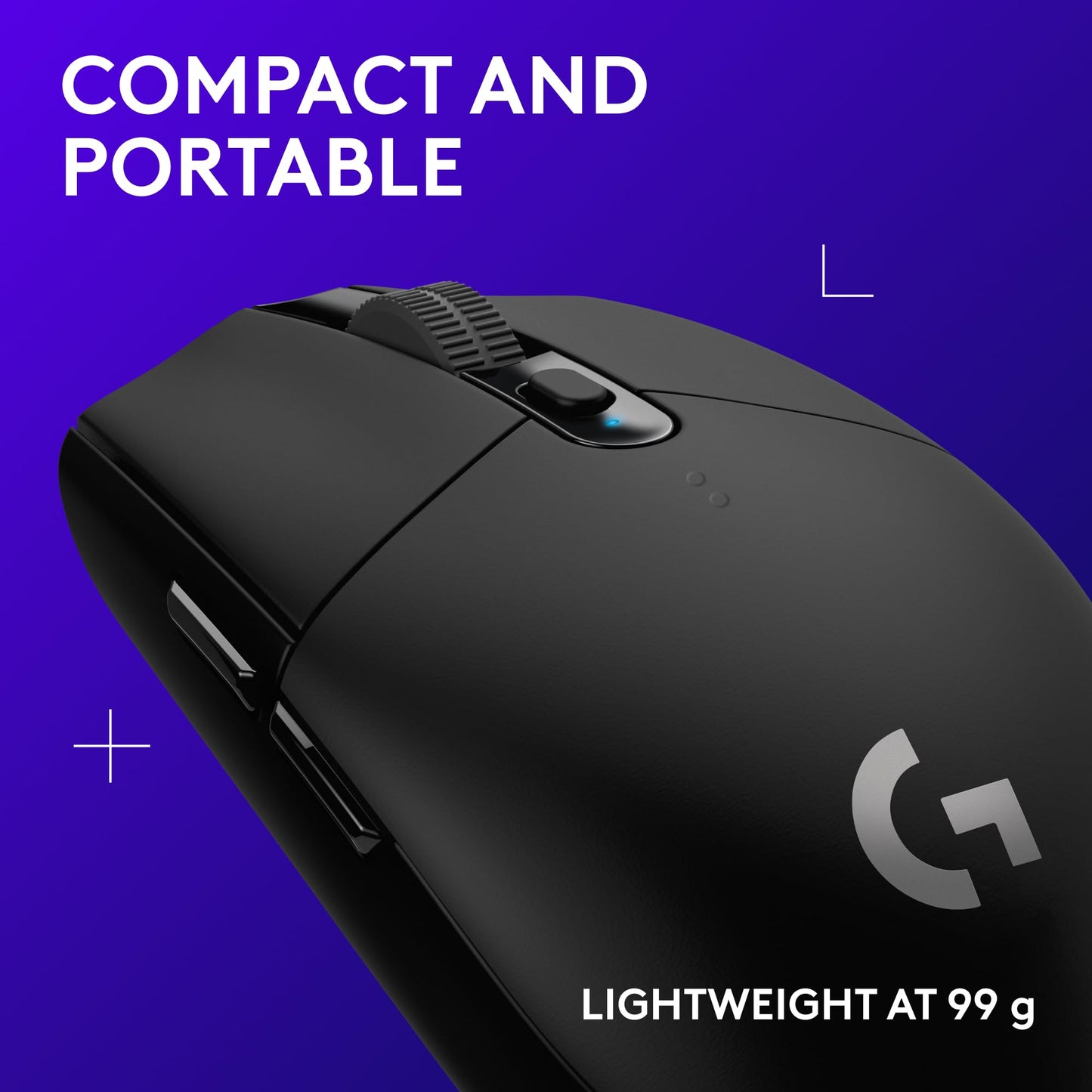 Logitech G305 Lightspeed Wireless Gaming Mouse, Hero Sensor, 12,000 DPI, Lightweight, 6 Programmable Buttons, 250h Battery, On-Board Memory, Compatible with PC, Mac - Black