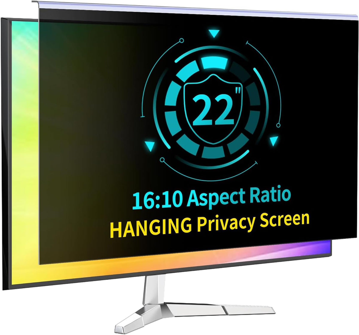 DEJIMAX 27 Inch Computer Privacy Screen for 16:9 Computer Monitor, Anti-Blue Light Monitor Privacy Screen Filter, Anti-UV Computer Shield, Hanging Type