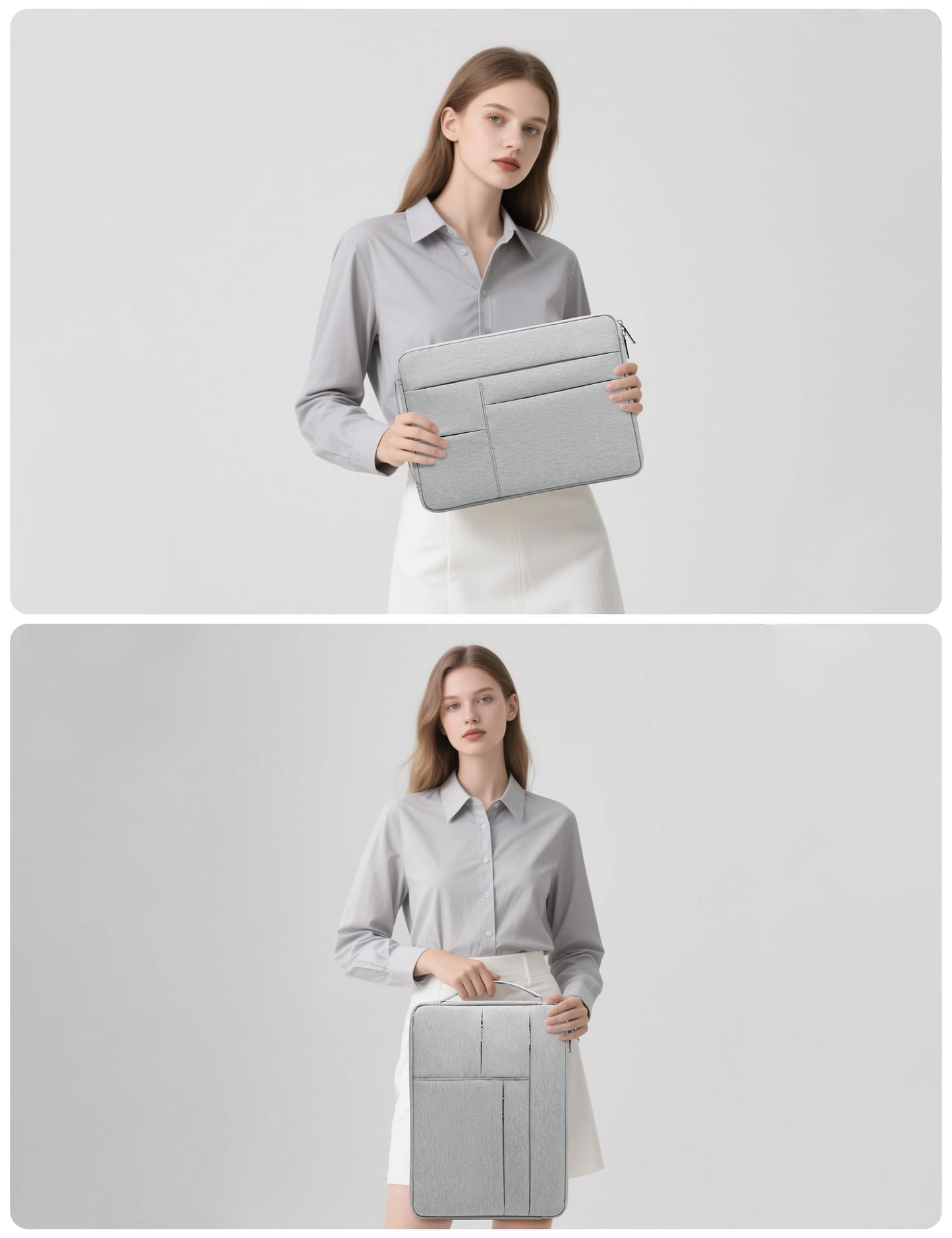 HYZUO 13.3-14 Inch Laptop Case Sleeve Bag for MacBook Pro 14 M5, Light Gray