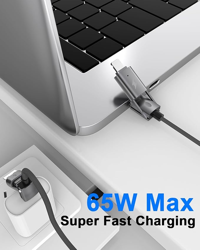 4 in 1 USB C Cable, 2Pack [Upgraded] Multi Fast Charging Cable, PD 65W 27W, 6FT+3FT, Round Braided, Compatible with iPhone/iPad/Samsung/MacBook