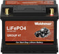 12V BCI Group 47 LiFePO4 Lithium Car Battery 600CCA Lightweight Automotive Start-Stop Battery Size H5