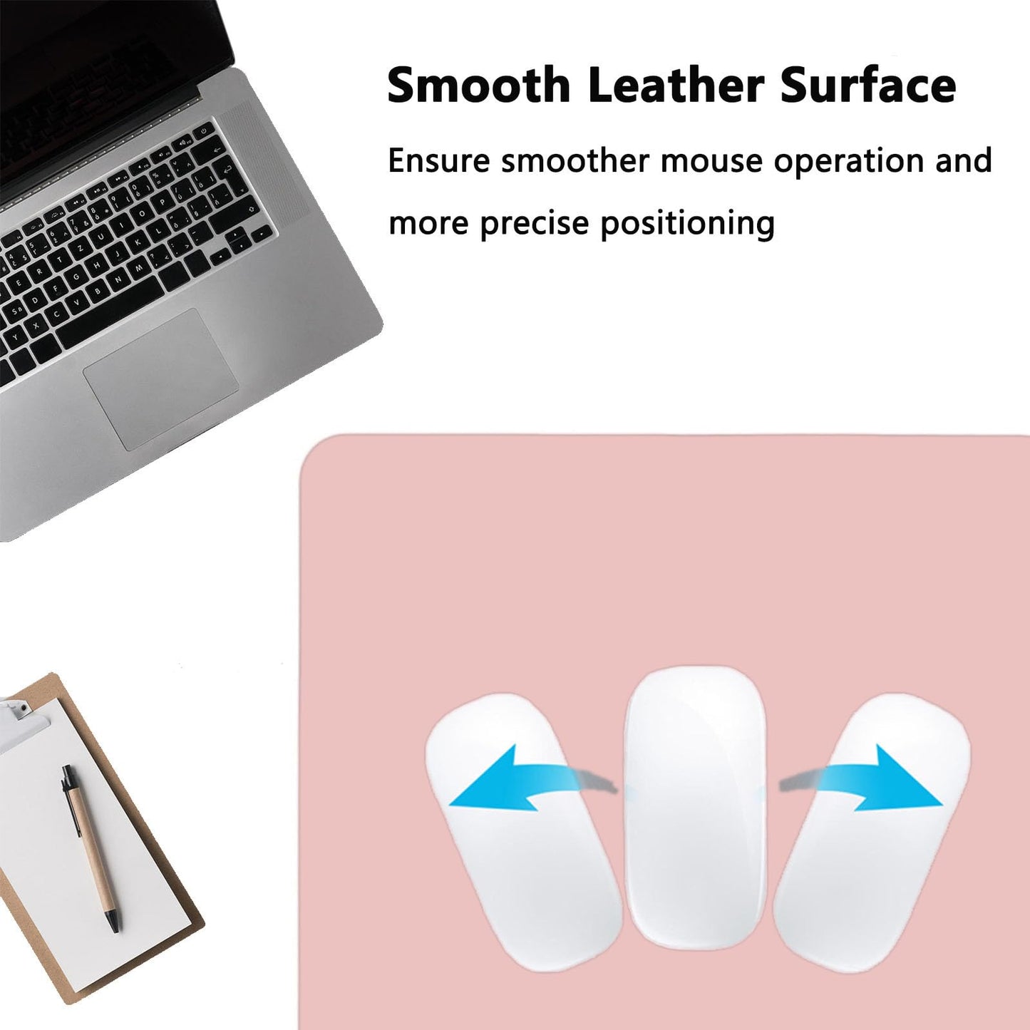 PU Leather Desk Pad Protector Gaming Mouse Pad Non Slip Desk Mat for Keyboard and Mouse Waterproof Desk Writing Pad for Office and Home Desk Accessories(Pink, 47.2 * 17.7)