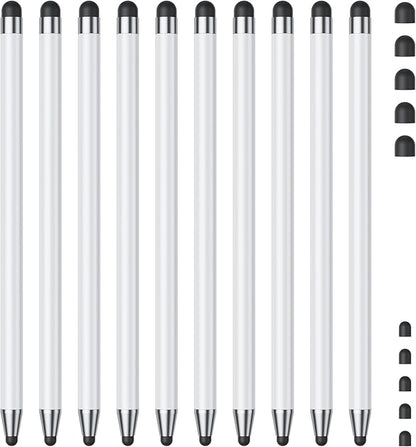 Stylus (10Pcs), Stylus Pen for Touchscreen, High Precision and Sensitivity Stylus Pen for iPad/iPhone/Samsung/Android Smartphone and Tablets, Compatible with All Capacitive Touch Screen (White)