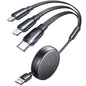LISEN Multi Charging Cable, 3 in 1 Charging Cable, Retractable Car Charger with Type C/L/Micro USB Ports for iPhone 16 15 14 Pro Max/Samsung Galaxy S25/PS/Kindle, Multi Chargers for All Devices