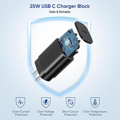 10FT Super Fast Charger Type C, 2Pack 25W USB C Wall Charge 10Foot Long Android Type C Charger Cable Fast Charging for Samsung Galaxy S25 Ultra/S25/S25+/S24+/S24 Ultra/S24/S24+/S23 Ultra/S22 Ultra/S21
