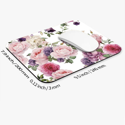 Armanza Square Mouse Pad Floral Roses,Personalized Premium-Textured Custom Mouse Mat Design,Washable Mousepad Cloth,Non-Slip Rubber Base Computer Mouse Pads for Wireless Mouse