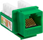 Cmple - RJ45 Keystone Jack 90 Degree Cat5e Keystone Jack Insert Punch Down RJ45 Connectors Female for Wall Plates, Patch Panels, Patch Cables, Ethernet Cables - Green