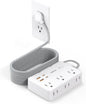 Power Strip Surge Protector with Outlet Cover, 6 AC Outlets Surge Protection, 4 USB Ports, 5ft Extension Cord, Wall Mount Flat Plug for Indoor Home Office Kitchen, White