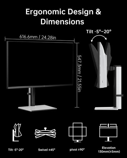 KTC 27 Inch Dual Mode Mini LED Monitor - 4K UHD at 160Hz & 1080P FHD 320Hz Gaming Monitor, 65W Type-C Port, HDR1400 Fast IPS Panel, Adaptive-Sync, HDMI 2.1 & DP 1.4, Height Adjustment, VESA Wall Mount