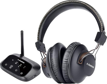 Avantree HT5009 - Wireless Headphones for TV Watching with Clear Dialogue Mode, Enhanced Volume & Comfortable Fit for Seniors, 40hrs Bluetooth Headset, 164ft, Pass-Through Support, No Audio Delay