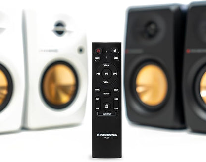 Active Bluetooth Bookshelf Speaker Studio Monitor Home Theater, Optical Input, Coaxial Input, 2 x RCA Aux Input, 30 Watts x 2 (White)