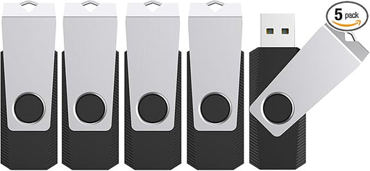 TOPESEL 16GB USB3.0 Flash Drive 5 Pack Bulk, Thumb Drive USB Stick for Data Storage Backup, Jump Drive Pen Drive Zip Drive Memory Stick with Indicator, USB Storage Flash Drive Swivel Design