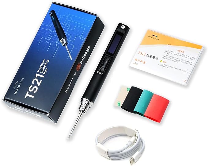 TOOLSAGE Soldering Iron Kit TS21,Front Lighting,3 Seconds Melts Solder,Fast Heating,DC9-24V Max 100W Soldering-Iron Gun with Adjustable Temp 100-450℃,Compatible with 210 type Iron Tips