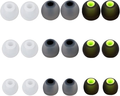 Earbud Replacement Tips Silicone Earbud Covers Fit for in-Ear Headphones (Inner Hole 3.8mm -5.1mm) 9 Pairs S/M/L