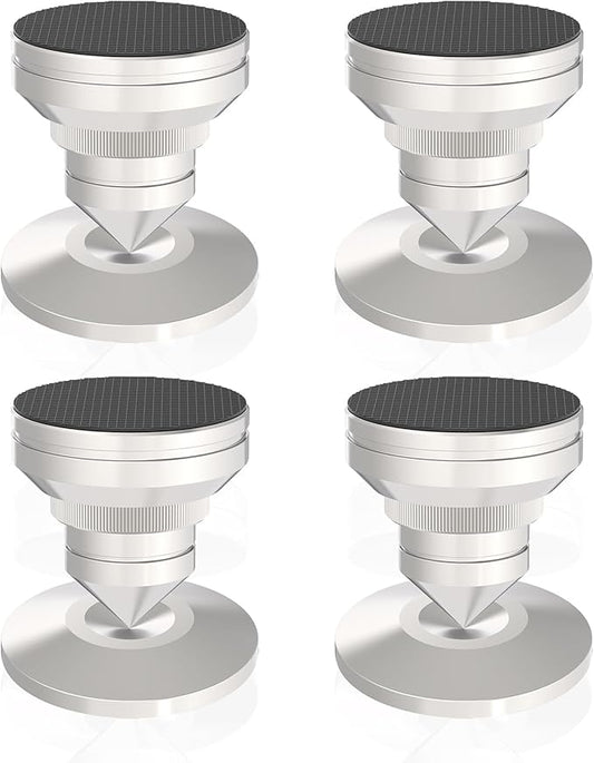 Preffair Adjustable Turntable Feet Stainless Steel Speaker Vibration Isolation Spikes&Pads Subwoofer Floor Protector Shoes Mats Amplifier Vinyl Record Player Shock Absorber Base 4 Sets