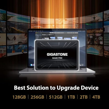 Gigastone SATA SSD 128GB (2-Pack) 2.5 inch SSD 510MB/s Upgrade Laptop PC Memory and Storage PS4 HDD Replacement 2.5" Internal Solid State Hard Drives SATA III SLC Cache 3D NAND Game Pro Performance