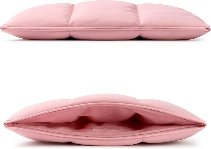 Comfyable Puffy Laptop Sleeve 15 16 Inch, Quilted Puffer Laptop Carrying Case for Women, Pillow Pouch Compatible for MacBook Air M5 & MacBook Pro M5 Pro/Max 2026, Pink