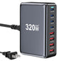 320W USB C Fast Charger Block, Multi-port USB Charging Station, GaN Ⅲ Double 100W PD PPS Port Fast Charging Station for Multiple Devices,Laptop Wall Charger Compatible with MacBook, iPhone 17,iPad etc