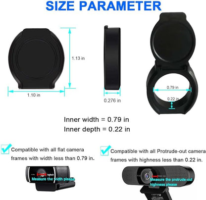 2 Pack Universal Webcam Cover, Desktop Computer External Webcam Lens Covers Shutter Cap Hood, Streaming Web Camera Privacy Cover Clip Compatible with Logitech HD Pro Webcam C270/C615/C920/C930e/C922X