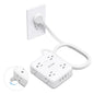 TROND Surge Protector Power Strip with USB, Ultra Thin Flat Plug 5ft Extension Cord 1625W, 3 USB A & 1 USB C, 8AC Outlets 1440J Surge Protection Wall Mount for Home Office Dorm Room Essentials, White