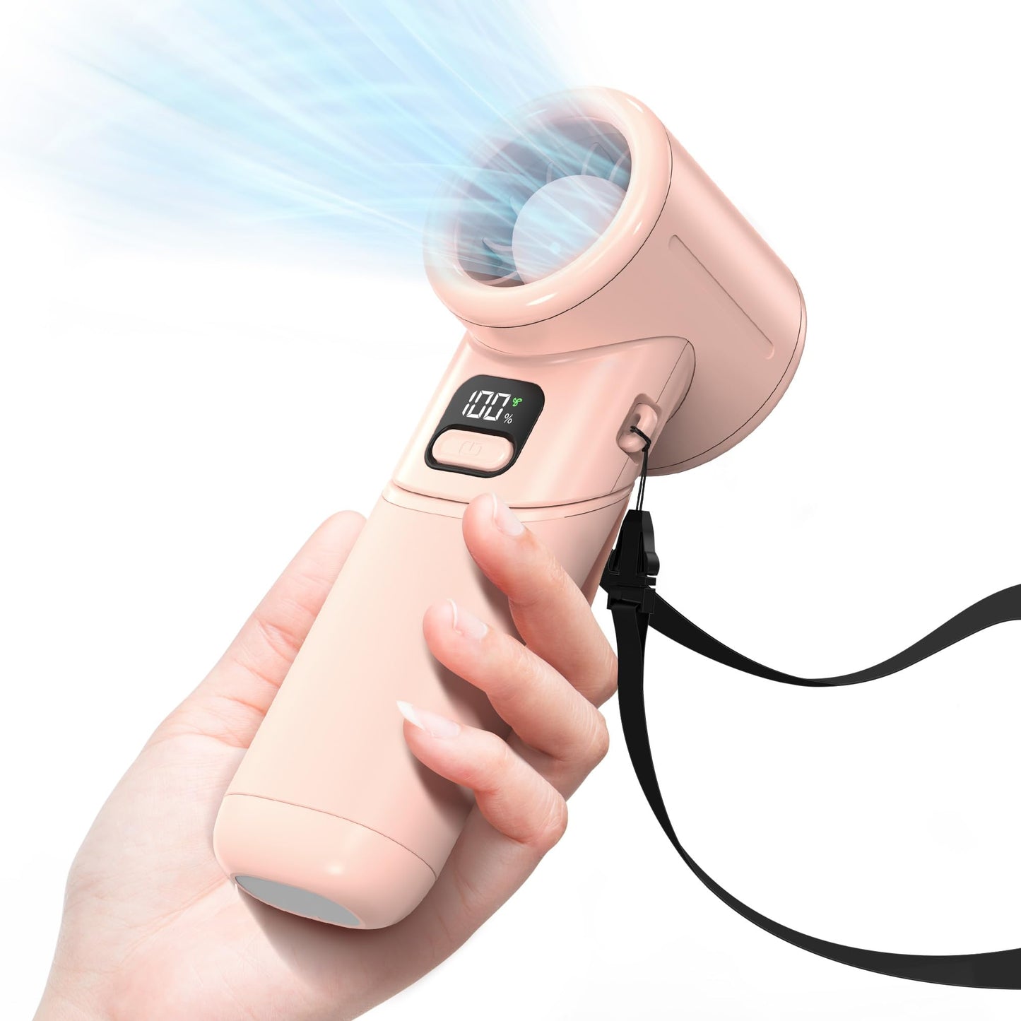 Portable Handheld Turbo Fan丨5 Speed Foldable Hand Fans丨Max 20 Hours Runtime丨Rechargeable Mini Pocket Cooling Fan for Travel, Outdoor Activities, Gifts for Women