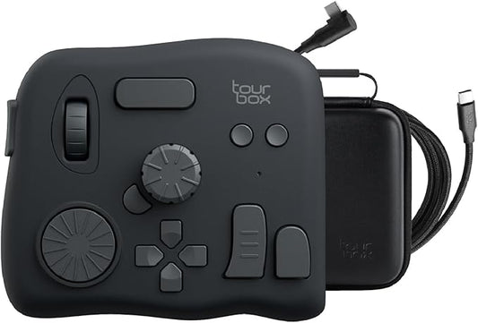 TourBox NEO - Customizable Editing Controller, Video Photo Color Grading Speed Editor, Mac/PC Intuitive Control Productivity for Adobe, Davinci and More, Programmable Keyboard Set with Cable and Bag