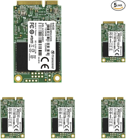 Transcend 64GB SATA III 6GB/S MSA230S mSATA SSD 230S Solid State Drive TS64GMSA230S (Pack of 5)
