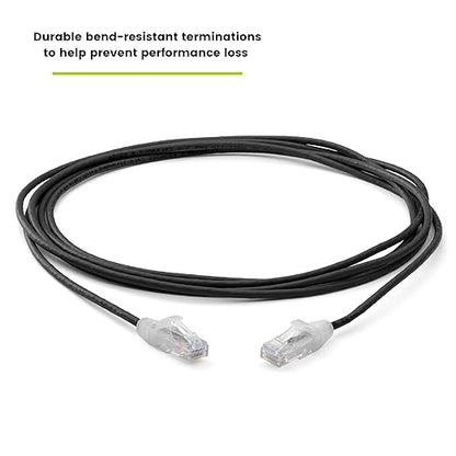 TRUECABLE Cat6 Component Rated Patch Cable, Unshielded (U/UTP), 10ft, Black, 28AWG Solid Copper, Snagless 10G High-Speed Ethernet Cable, PoE++ 4PPoE 100W, UL Listed, RoHS-3, 1 Pack