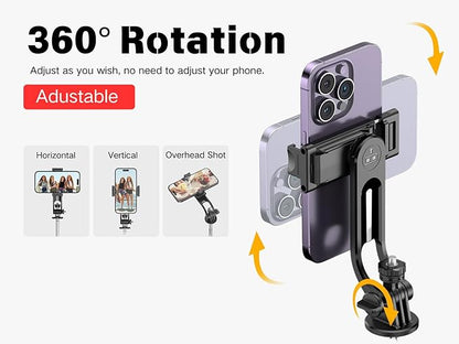 C13 52" Selfie Stick Tripod for iPhone Android, Portable Phone Stand with Wireless Remote, Extendable Travel Stand for Vlogging, Video Recording, Live Streaming，Group Photos