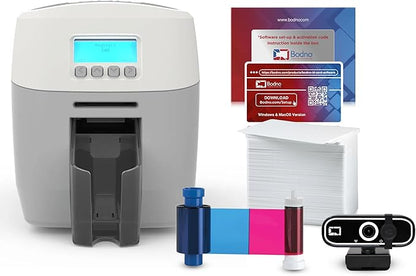 Bodno Magicard 600 Single Sided ID Card Printer & Complete Supplies Package ID Software - Bronze Edition