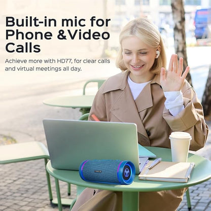TREBLAB HD77 - Portable Bluetooth Speaker - Powerful 360° Sound, 30W Audio with Impactful Bass, 20H Battery, IPX6 Waterproof, Shockproof, TWS Stereo, Speaker Bluetooth Wireless for Outdoor, Beach Pool
