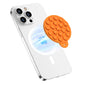 HSAOHD Magnetic Suction Cup Phone Mount with MagSafe, Silicone Hands-Free Grip Holder for iPhone Case and Android, Mirror Shower Phone Stand for Makeup FaceTime Gym Kitchen Bathroom, Orange