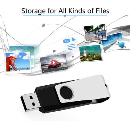 KEXIN Bulk USB 50 Pack 1GB USB Flash Drives Flash Drive Thumb Drive Bulk Flash Drives Swivel USB 2.0 (1G, 50PCS, Black)