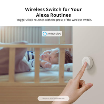 SONOFF Zigbee Switch, SNZB-01P Wireless Push Button, Supports to Create Smart Scenes, Trigger the Connected Devices on eWelink APP with Three Control Options, SONOFF ZigBee Bridge Required, 1Pack