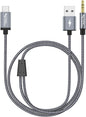 CableCreation USB C to 3.5mm Audio Cable with USB Charging Cable, Car Aux Cable, Type C to Aux Jack Headphone Car Stereo with 18W Charge for iPhone 16 15 Pro Max Plus, Galaxy S24/S23+, Pixel 9/8/7+