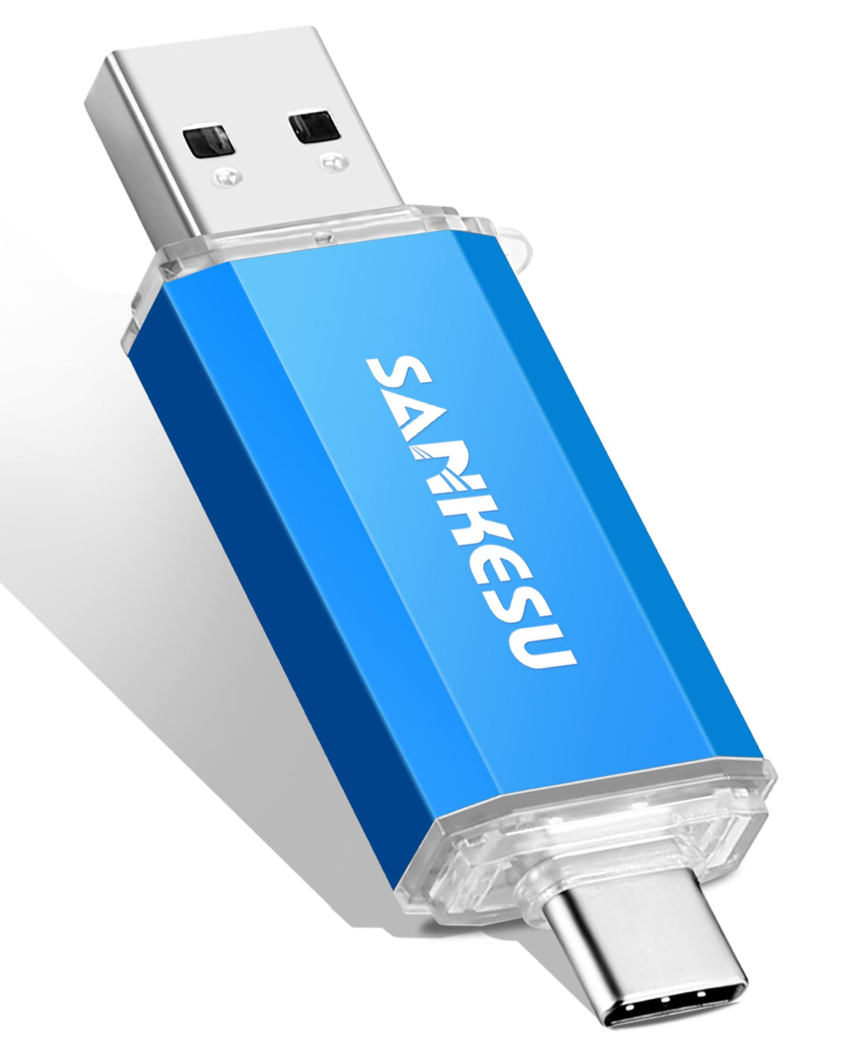 SANKESU 512GB USB C Flash Drive 2 in 1 OTG USB 3.0,USB-A & Type-C Thumb Stick, Dual Memory Sticks Compatible with PC Laptop Type C Cell Phone and Tablet (Blue)
