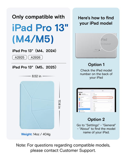 MOFT Dynamic Folio Case for iPad Pro 13-inch(M5 2025/M4 2024), Slim Magnetic Stand Case with 20+ Viewing Angles, Auto Wake/Sleep, Ultra Thin, Soothing Mist x Misty Cove