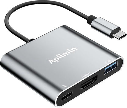 USB C to HDMI Adapter, 4K@60Hz HDMI to USB-C Adapter with USBA 3.0 & 100W PD Port Multiport Digital AV Converter for MacBook Pro/Air, iPad, iPhone 15/16, Tablets, Switch, TV, Monitor and More