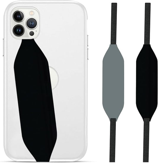 Switchbands Phone Grip Strap - Reversible Finger Holder for Phone Back, Customizable Anti-Slip Design, Wireless Charging Compatible Detachable Holder for iPhone - Black & Grey