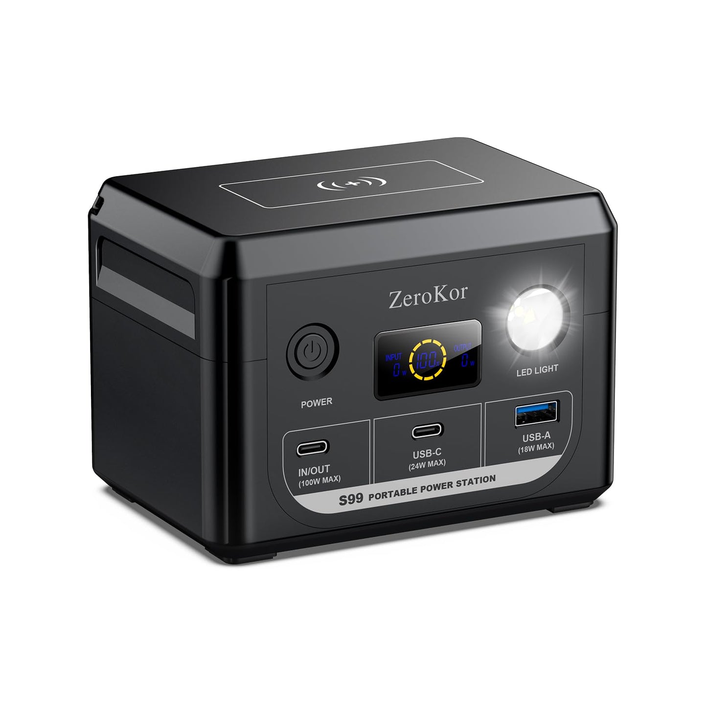 100W Portable Power Station, 96Wh Small Generator 30000mAh LiFePO4 Battery with USB C Fast Charging for Laptop, Outdoor Camping Portable Power bank for RV Home Office Emergency Power Supply