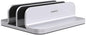 Double Aluminum Laptop Vertical Stand Organizer, Sturdy Notebook Computer Holder Stand Compatible with New Liquid Retina XDR Apple MacBook Air/Pro, Mac mini, Apple TV and iPad Pro - Silver
