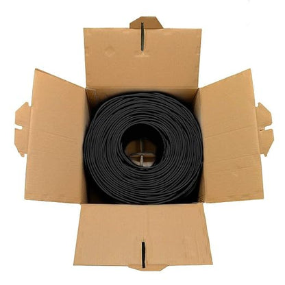Dripstone CAT6 Ethernet Cable 1000ft Bulk Network LAN Wire 23AWG Solid CCA UTP 550MHz High-Speed Internet Cable Gaming, Streaming, Office, Home Use, Pull Box, Cat6 Bulk, Stable Connectivity - Black
