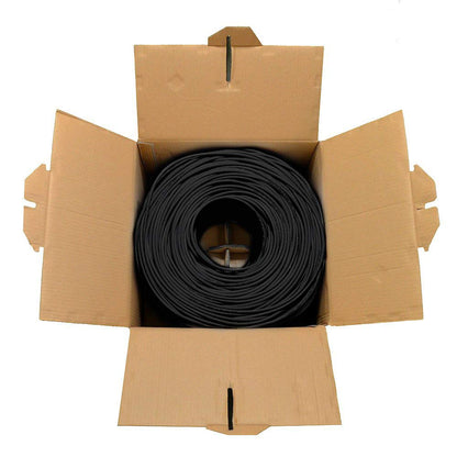 Dripstone CAT6 1000ft Bulk Ethernet Cable 23AWG Solid CCA UTP 550MHz Black