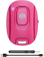 MAIRAN Rechargeable Wireless Camera Remote Shutter for iPhone and Android Smartphones, Bluetooth Phone Remote Control,Selfie Button for Photos and Videos Charging Cable Included-Pink