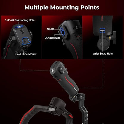 SmallRig Adjustable Sling Handle Only for DJI RS 2 / RS 3 Pro/RS 4 / RS 4 Pro Gimbal Stabilizer, Focus Control, Max Load 13.2lb, Joystick Operation, Mode Switching, Centering/Locking