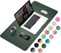 YSAGi Desk Pad, Desk Mat, Dual-Sided Desk Pad, 31.5" x 15.7" Laptop Leather Desk Pad Protector, Desk Blotter for Keyboard and Mouse, Waterproof Desk Writing Pad for Office(Dark Green+Dark Blue)