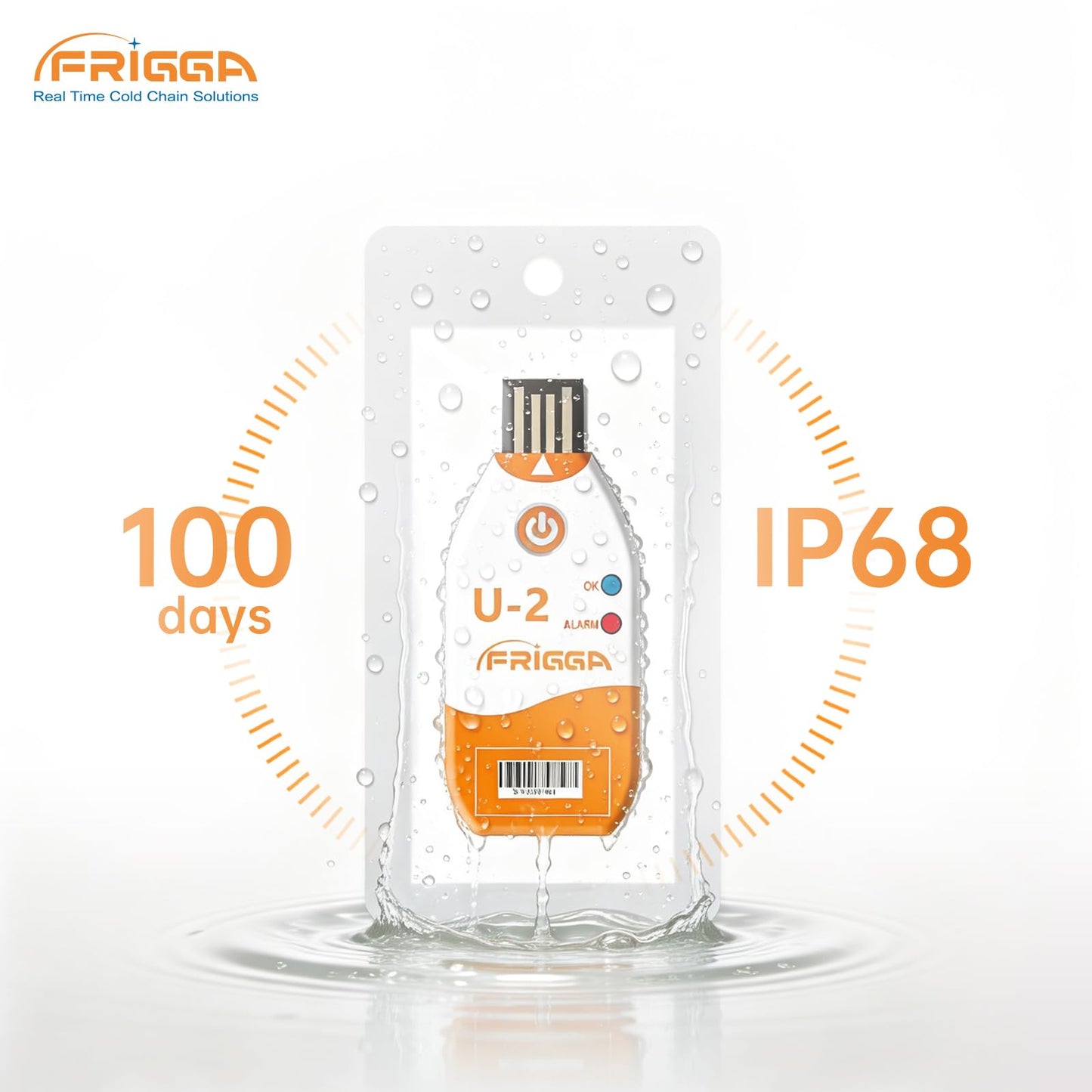 Frigga 50 Pack 100 Days USB Temperature Data Logger Single Use Temperature Recorder High Accuracy Thermometer Monitor 14400 Points with PDF CSV Report, U2