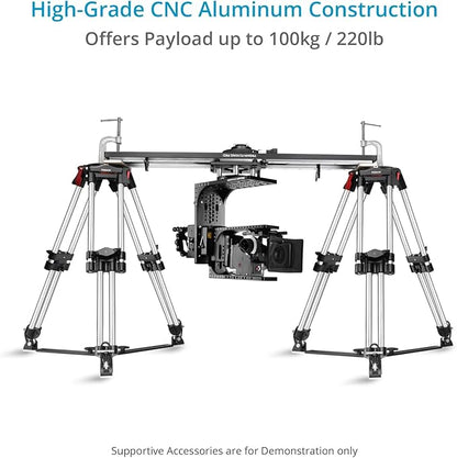 PROAIM Flyking PRO 4ft Mitchell Video Camera Slider for Videomakers & Filmmakers. with 360° Sweeping Panning & Quick Flip Lock. Payload up to 100kg / 220lb.