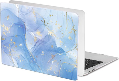 Compatible with MacBook Pro 13 inch Case 2022 2021-2020 Release A2338 M2/M1 A2251 A2289 A2159 A1989 A1706 with Touch ID, Plastic Hard Shell & Keyboard Cover & Screen Film - Blue Marble