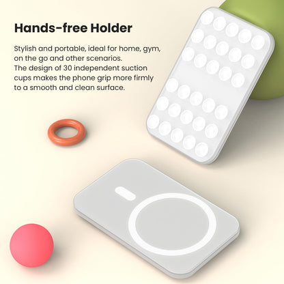 Patented Magnetic Sticky Phone Suction Grip Mount for MagSafe Case,Magnet Silicone Portable Stand Holder for iPhone 16/15/14/13/12 Series and Android, Hands-Free Selfies and Videos
